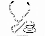 Stethoscope Coloring Page sketch template