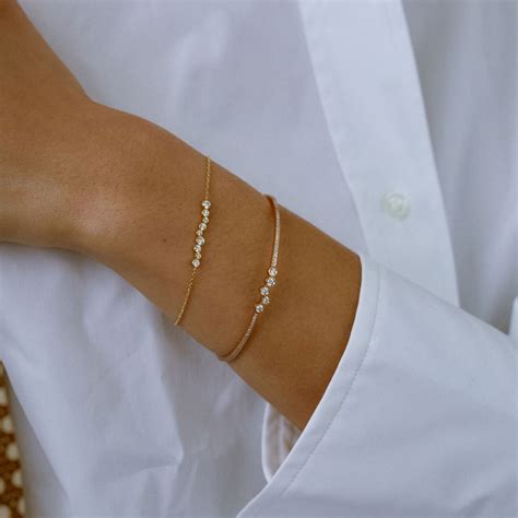 Yellow Gold Amie Chain Bracelet: Lab Grown Diamond Bracelet