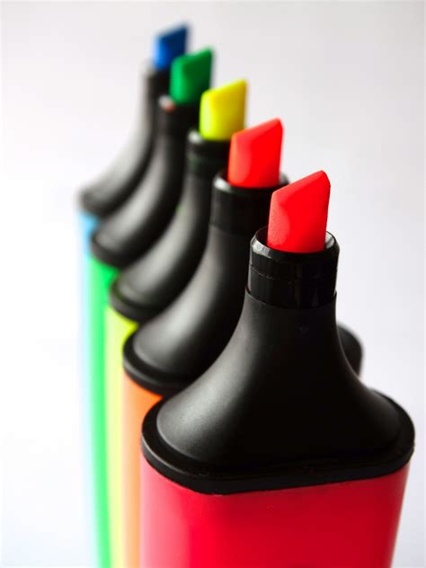 Free Images : pen, color, colorful, glass bottle, highlighter, rainbow colors, fluorescent pens ...