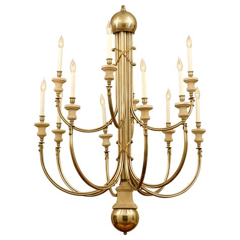 Elegant and Modern 12-Light Chandelier in Nickel and Brass For Sale at 1stDibs