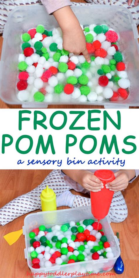 Frozen Pom Poms - Happy Toddler Playtime | Toddler sensory, Preschool ...