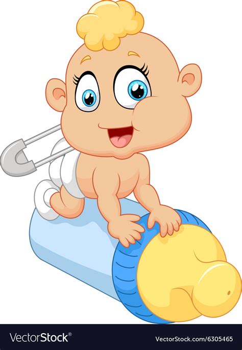 Cute baby boy cartoon Royalty Free Vector Image