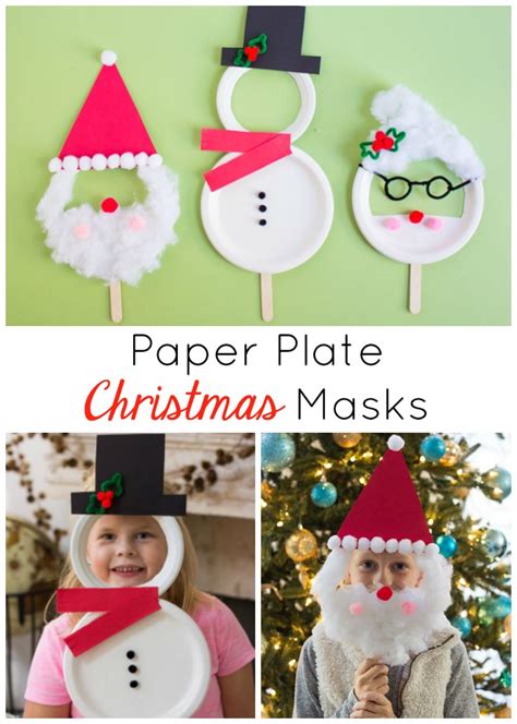 Kids Week: Paper Plate Christmas Masks | Design Improvised