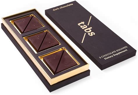 Tabs Chocolate Bars (1 Box) – Dark Chocolate Bar to Improve Mood & Performance – Vitality ...