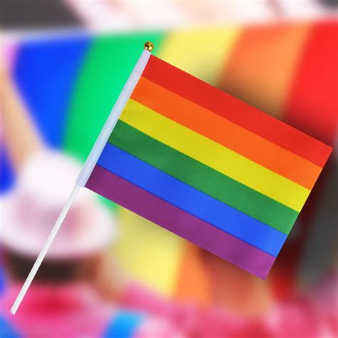 ABOAT 16 Pieces Rainbow Flag Gay Pride Flags Lesbian Peace LGBT Rainbow Flag Banner Festival ...