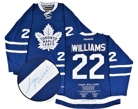 Tiger Williams Autographed L/E Toronto Maple Leafs Career Highlights ...