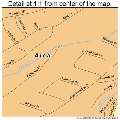 Aiea Hawaii Street Map 1500550