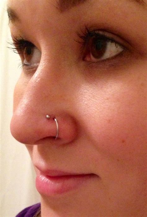 Double nose piercing, stud and hoop | Nose piercing hoop, Double nose ...