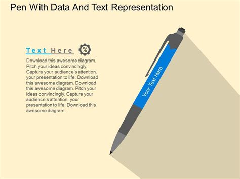 Pen With Data And Text Representation Flat Powerpoint Design | PowerPoint Slide Templates ...