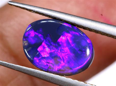 N2 1.3ct Purple Violet Play-of-Colour Black Opal - Beautiful Gems and ...