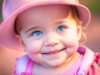Adorable Smiling Baby Girl In Pink Dress: A Close-Up Shot Image & Design ID 0000142125 ...