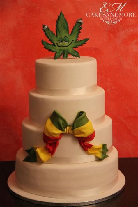 Reggae wedding cake #reggae #weddingcake #bow #jamaica Unusual Wedding ...