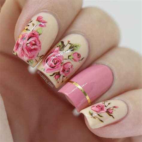 Nail Art Water Decals Stickers Transfers White Pink Spring Summer Roses Flowers Floral Tulips ...