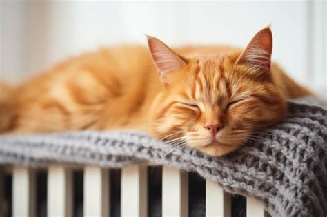 Premium AI Image | Cat is sleeping in funny pose on warm radiator ...