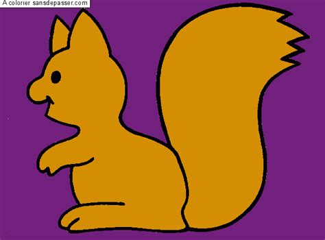Dessin colorié : Coloriage Écureuil par un invité - Sans Dépasser