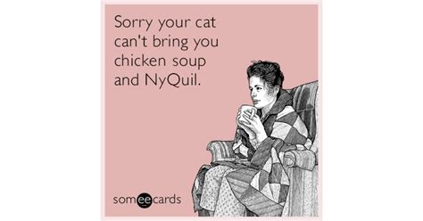 Sorry your cat can't bring you chicken soup and NyQuil. | Apology Ecard