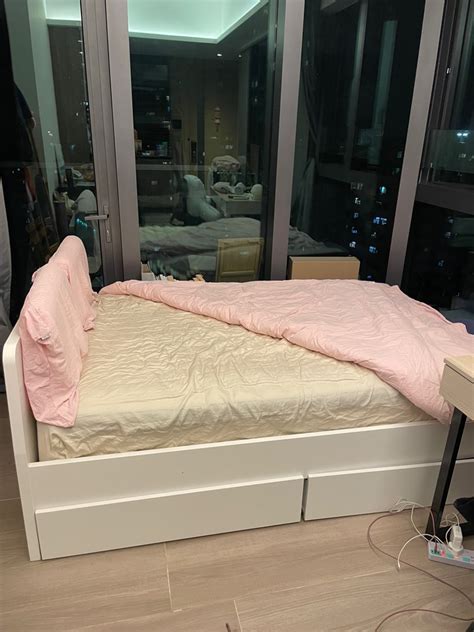 IKEA small double bedframe only , 傢俬＆家居, 傢俬, 床架及床褥 - Carousell