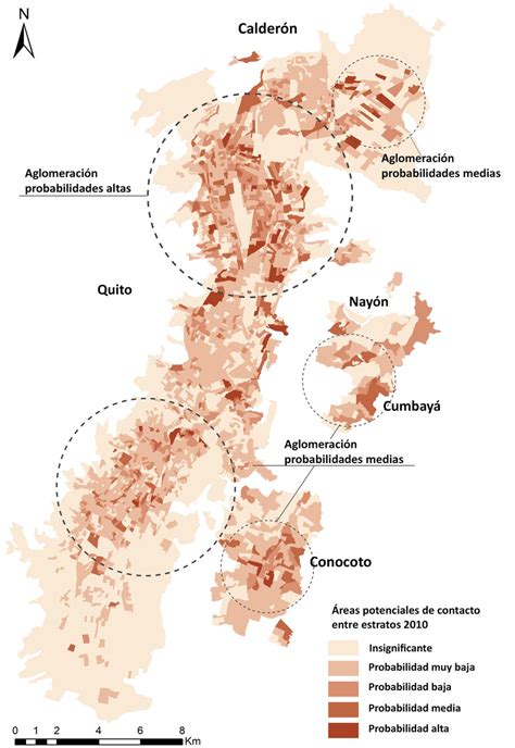 Mapa 4. Áreas residenciales socialmente heterogéneas, Quito + 4 ...