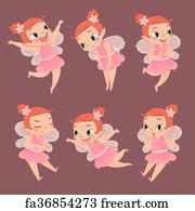 Free art print of Illustration of cute pink fairy is. Illustration of ...