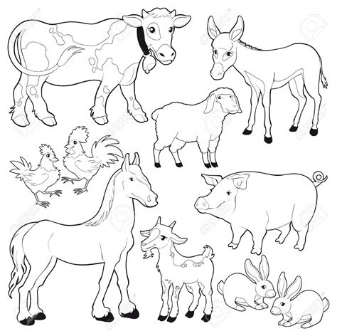 Farm Animal Clipart Black And White & Look At Clip Art Images - ClipartLook