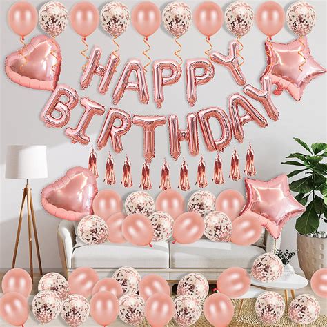 Rose Gold Happy 18th Birthday Party Decorations Kit Birthday Banner ...