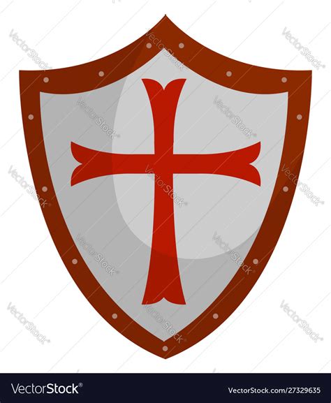 Crusader shield on white background Royalty Free Vector