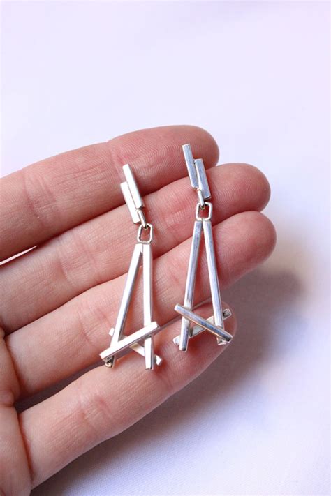 Minimalist Sterling Silver Earrings Lightweight and Modern - Etsy