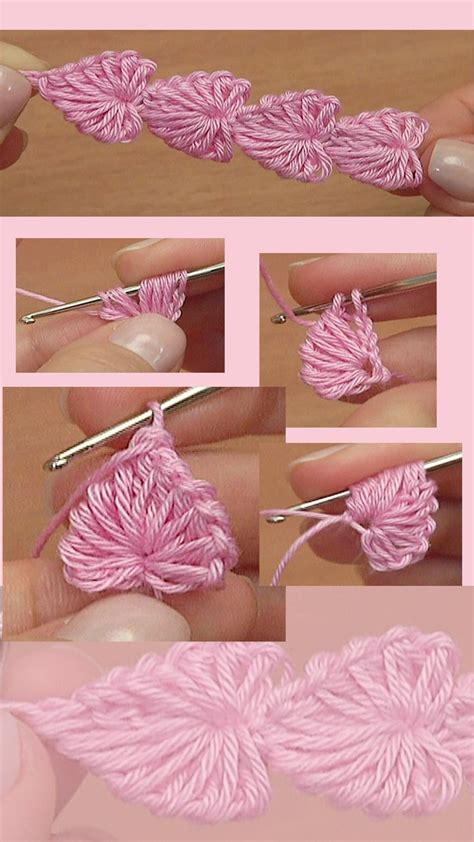 Crochet Mini Hearts String Tutorial 112 Häkeln Sie Herzen String | Crochet flower tutorial ...