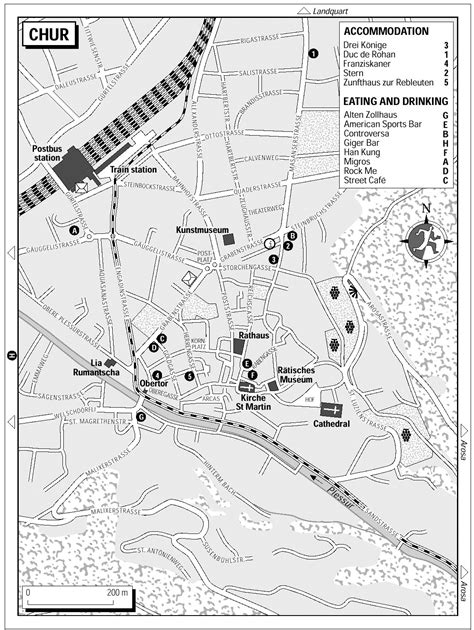 Stadtplan von Chur | Detaillierte gedruckte Karten von Chur, Schweiz ...