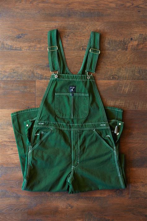 Women's Tailored Fit Over-Dyed Green High Back Overalls - ShopperBoard