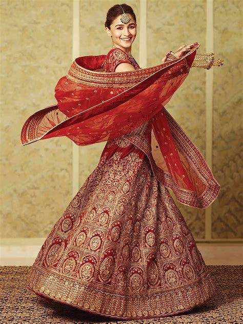 Buy Alia Bhatt Red Bridal Lehenga Choli from EthnicPlus for ₹5749