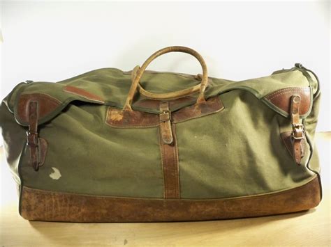 Vintage Duffle Bag Canvas Leather | semashow.com