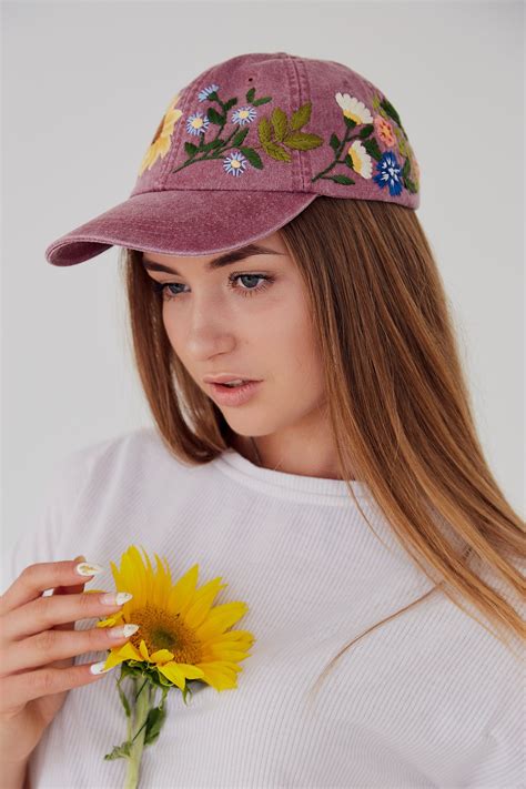 Hand Embroidered Hat / Custom Embroidered Hat / Floral - Etsy UK | Custom embroidered hats ...