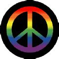 Gay Pride Flag Colors Peace Sign - Black Background--Gay Pride Rainbow ...