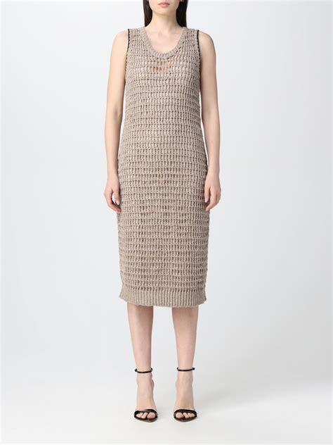 BRUNELLO CUCINELLI: dress for woman - Sand | Brunello Cucinelli dress MDK332A90 online on GIGLIO.COM