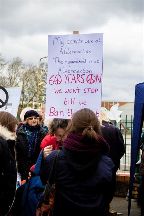 Protesters Gather Outside the Main Gate To the AWE, Aldermaston Editorial Stock Image - Image of ...