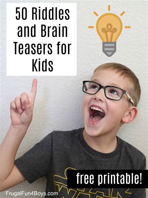 75 Riddles and Brain Teasers for Kids - Free Printable! - Frugal Fun For Boys and Girls | Brain ...