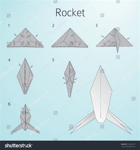 Origami Paper Rocket Instructions Assembly Stock Vector 161802797 ...