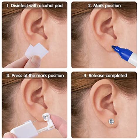 2 Pcs Ear Piercing Kit, Anzero Disposable Sterile Ear Piercing Kit ...