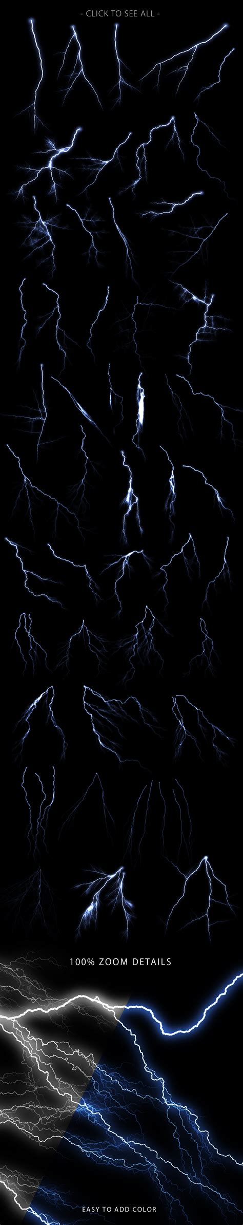 Lightning Photoshop Brushes on Yellow Images Creative Store