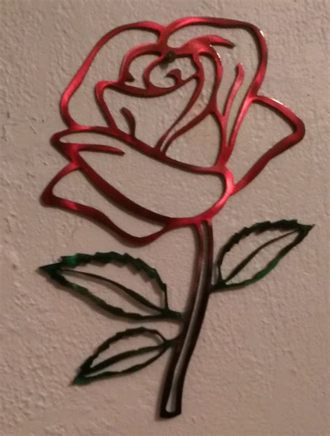 Red Metal Rose Wall Hanging, Metal Art Wall Hanging - Etsy