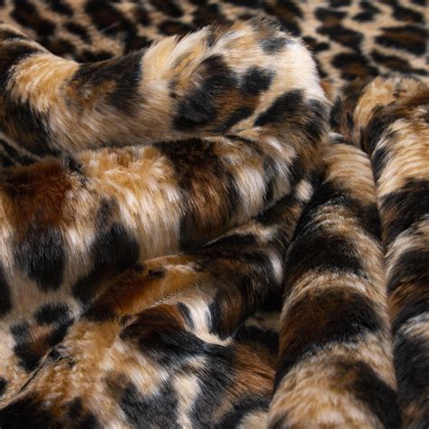 15MM Soft Faux Fur Fabric for garment Home Textile Leopard print faux fur fabric Artificial