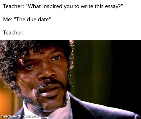 What inspired you to write this essay? - Meme by MaddyTheMadCow :) Memedroid