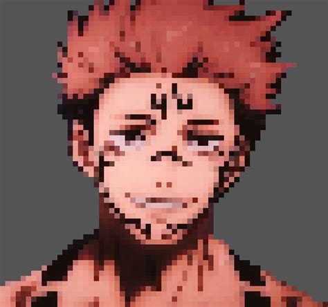 a pixelated image of a man with red hair