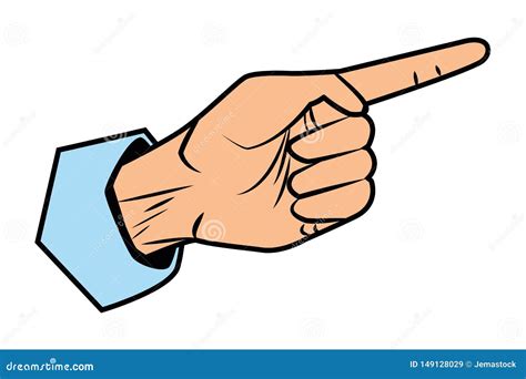 Pop Art Hand Pointing Isolated Stock Vector - Illustration of pointing ...