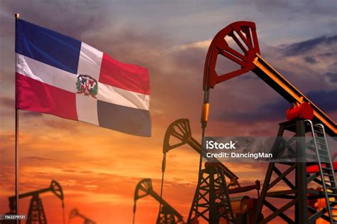 Dominican Republic Oil Industry Concept Industrial Illustration Dominican Republic Flag And Oil ...