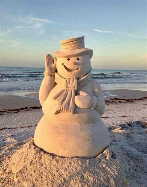 Sandy snowman in your vacation future? | Beachfront decor, Beach theme decor, Beach decor