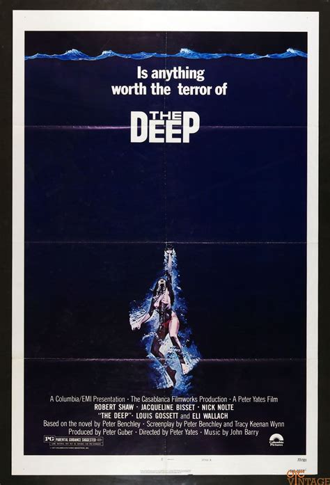 The Deep Movie Poster 1977 Jacqueline Bisset Nick Nolte 27x41 | Movie posters, Old movie posters ...