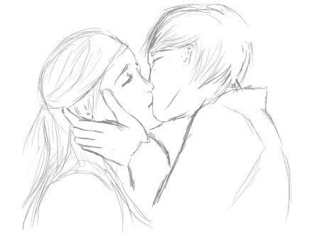 Haiku: Kiss | Drawings of people kissing, Drawing people, Sketches