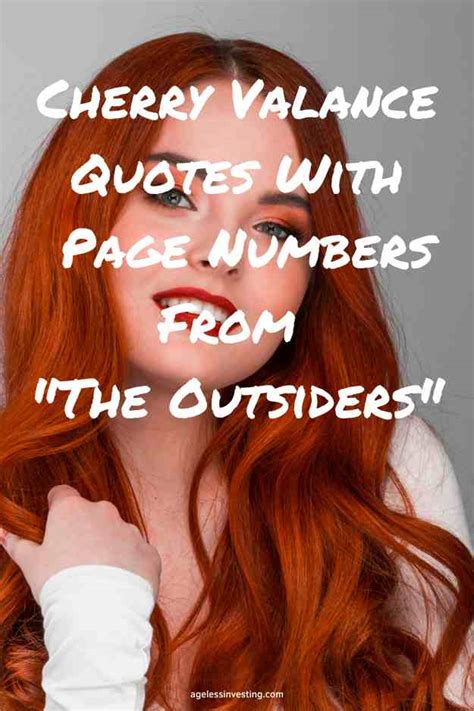 30 Cherry Valance Quotes With Page Numbers From The Outsiders | Ageless Investing